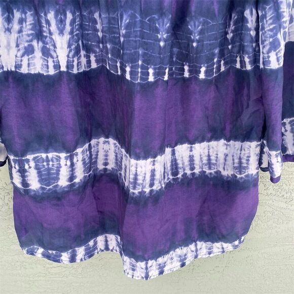 Calypso St. Barth for Target M Tie-Dye Silk Peasant Blouse Top Multicolor - Picture 6 of 10